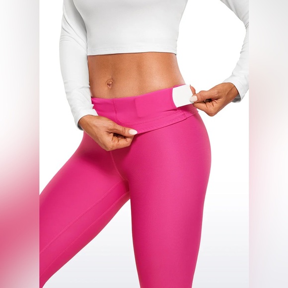 CRZ YOGA Thermal Fleece Lined Leggings 28'' NWTs XS Hibiscus Purple - Picture 5 of 13